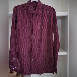 Men's State and Liberty Burgundy Polka Dot Shirt